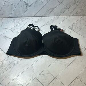 NWT Cacique Lane Bryant Womans Bra Black Multiway Strapless UNDERWIRE 42DD